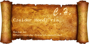 Czeider Honória névjegykártya